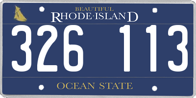 RI license plate 326113