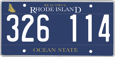 RI license plate 326114