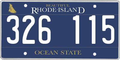 RI license plate 326115