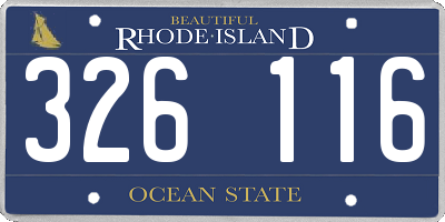 RI license plate 326116