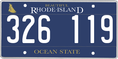 RI license plate 326119