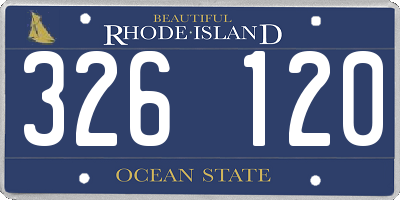 RI license plate 326120