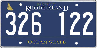 RI license plate 326122