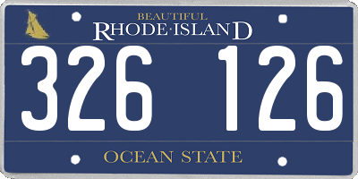 RI license plate 326126