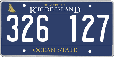 RI license plate 326127