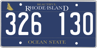 RI license plate 326130