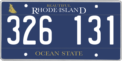 RI license plate 326131