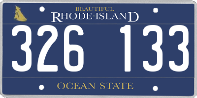 RI license plate 326133