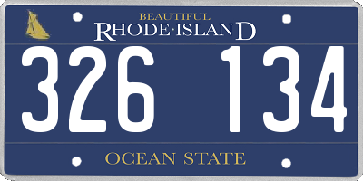 RI license plate 326134