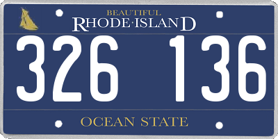 RI license plate 326136