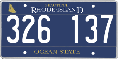 RI license plate 326137