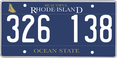 RI license plate 326138