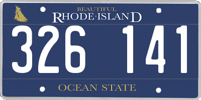 RI license plate 326141