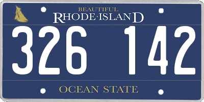 RI license plate 326142