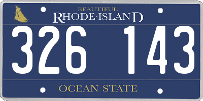 RI license plate 326143