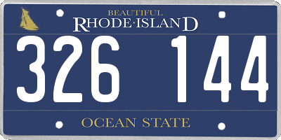 RI license plate 326144