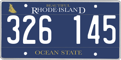 RI license plate 326145