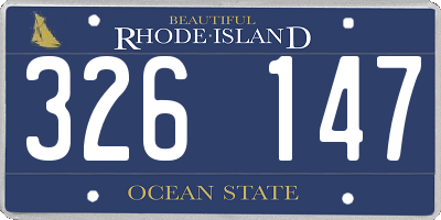 RI license plate 326147