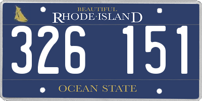 RI license plate 326151