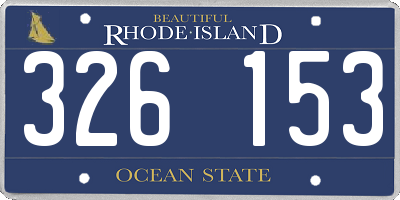RI license plate 326153
