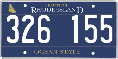 RI license plate 326155