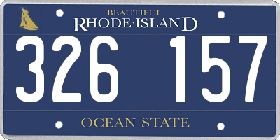 RI license plate 326157