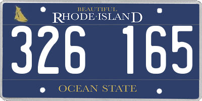 RI license plate 326165