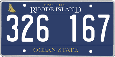 RI license plate 326167