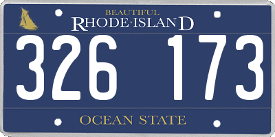 RI license plate 326173