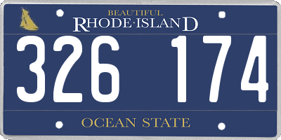 RI license plate 326174