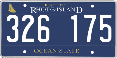 RI license plate 326175