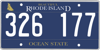 RI license plate 326177