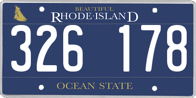 RI license plate 326178