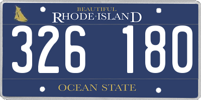 RI license plate 326180