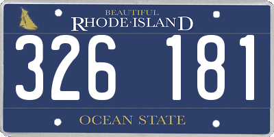 RI license plate 326181