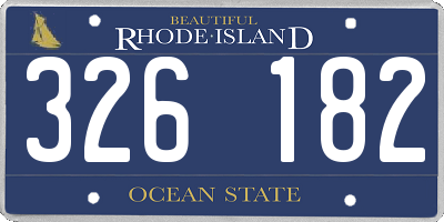 RI license plate 326182