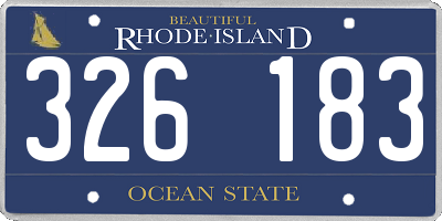 RI license plate 326183