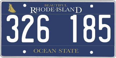 RI license plate 326185