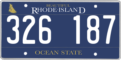 RI license plate 326187