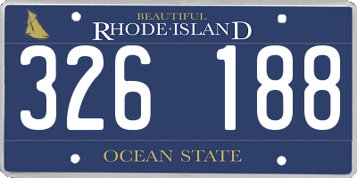 RI license plate 326188