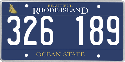 RI license plate 326189