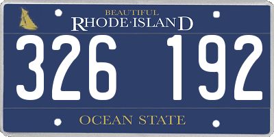 RI license plate 326192