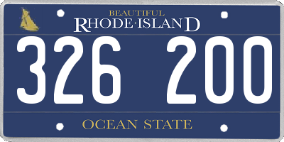 RI license plate 326200