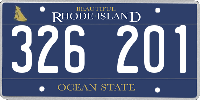 RI license plate 326201