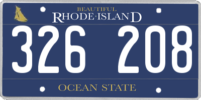 RI license plate 326208
