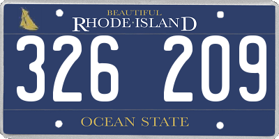 RI license plate 326209