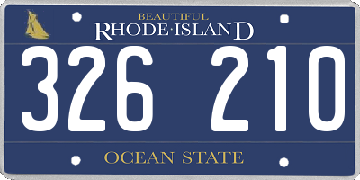 RI license plate 326210