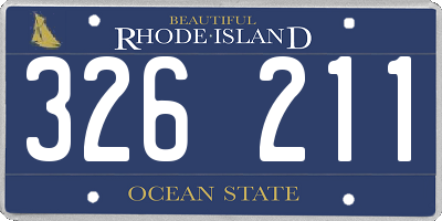 RI license plate 326211