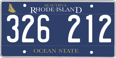 RI license plate 326212