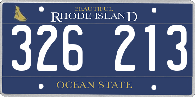RI license plate 326213